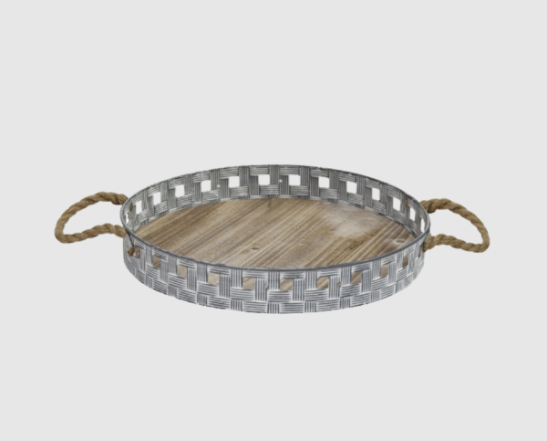 16 inchRustic Round Wooden Serving Tray