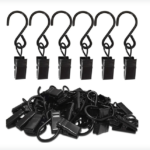 50pcs Stainless Steel S Hooks Curtain Clips, Hanging Party Lights Clips,1356