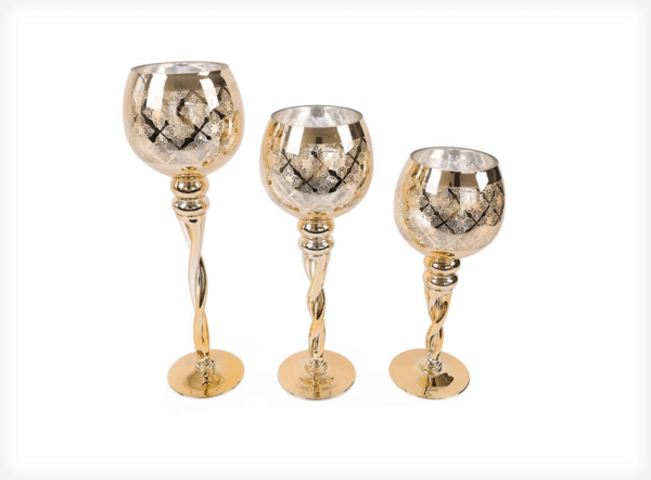 Candle Holder Golden-Set of 3