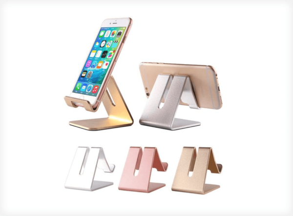 Cell Phone Desk Stand Holder - Aluminum Desktop Solid Portable Universal Desk Stand for All Mobile Smart Phone Tablet Display Huawei iPhone 7 6 Plus 5 Ipad 2 3 4 Ipad Mini Samsung