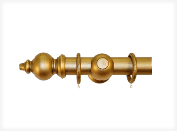 Curtain Pole - 55mm Portofino Old Gold Punta Curtain Pole
