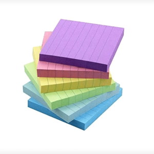 Early Buy 6 Candy Color Lined Sticky Notes Self-Stick Notes 3 in x 3 in, 100 Sheets Pad