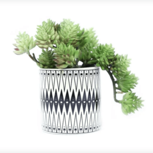 Flower Pot Ceramic Black and White