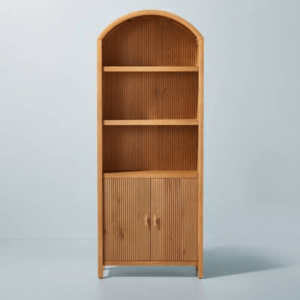 Grooved Wood Arch Bookcase