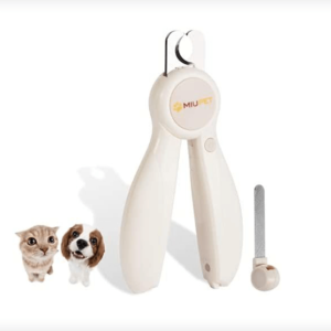 MIU PET Cat & Dog Nail Clippers with LED Light, Cat Trimmer with Hidden Nail File