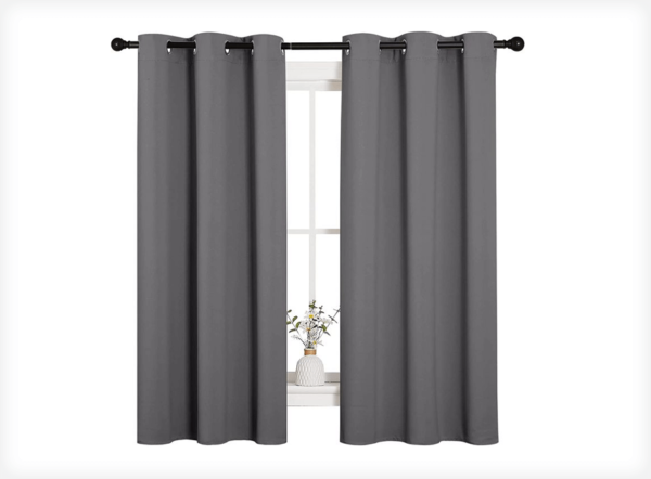 NICETOWN Thermal Insulated Grommet Blackout Curtains for Bedroom (2 Panels, W42 x L63 -Inch,Grey) - Yellow 42 W x 84 L