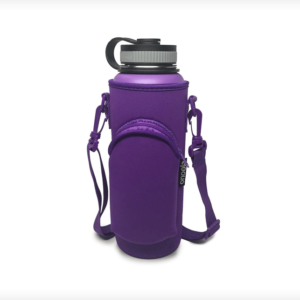 Purple Pocket Carrier for Hydro Flask Type Bottles with Adjustable Straps