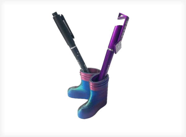 Rainbow Boot-shaped Pen Holder, 3d Printed Desk Organizer, Multifunctional Office Supplies Storage, Durable Desktop Pen Stand